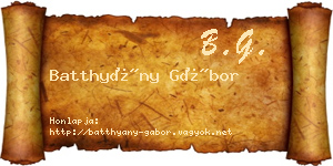Batthyány Gábor névjegykártya